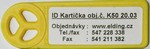 ID Kartička 50*20 mm, žlutá (PE-LITEN),  (50 ks/balení)